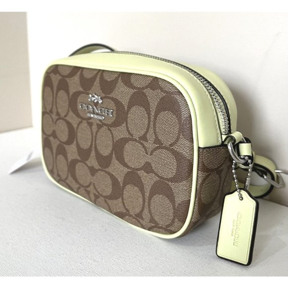 New Coach C9926 Mini Jamie Camera Bag Signature Coated Canvas Khaki / Pale Lime - Picture 6 of 6